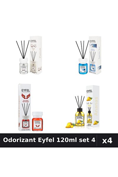 Eyfel Set 4 Odorizant Camera Betisoare 120ml - Bumbac, Cool Water, Red Dragon...
