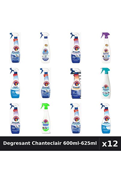 Chanteclair Set 12 Degresant Universal 600ml-625ml - 8 Arome, Detartrant, Ant...