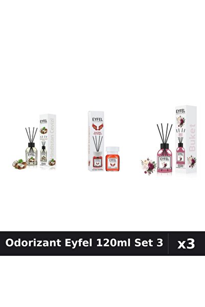 Eyfel Set 3 Odorizant Camera Betisoare 120ml - Nuca Cocos, Red Dragon, Bouquet