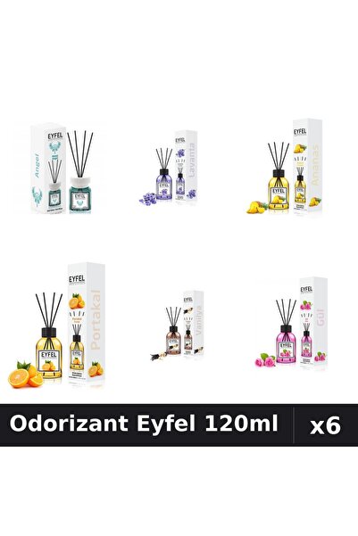 Eyfel Set 6 Odorizante Camera Betisoare - 6 Arome Asortate, 120ml Parfum