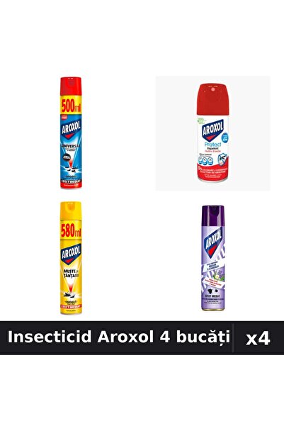 Aroxol Set 4 Spray Insecticid 100ml 250ml 500ml 580ml - Protecție Casă
