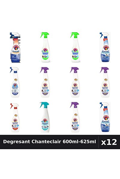 Chanteclair Pachet 12 Degresant Universal 600ml - 625ml, 8 Arome, Curatenie Casa