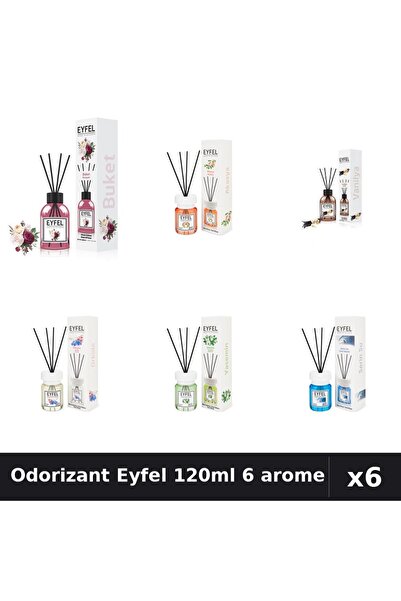 Eyfel Set 6 Odorizante Camera Betisoare 120ml - 6 Arome: Bouquet, Acacia, Van...