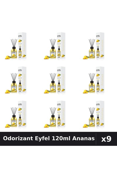 Eyfel Set 9 Odorizant Camera Betisoare Ananas - 120ml Parfum Intens Casa