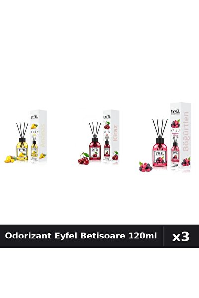Eyfel Set 3 Odorizant Camera Betisoare 120ml - Ananas, Cireșe, Fructe Pădure