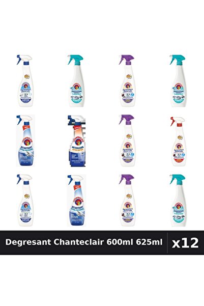 Chanteclair Set 12 Degresant Universal 600-625ml - 7 Arome Asortate, Bicarbon...