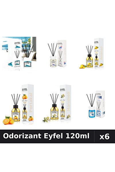 Eyfel Set 6 Odorizante Camera Betisoare 120ml - Ocean, Orhidee, Ananas, Porto...