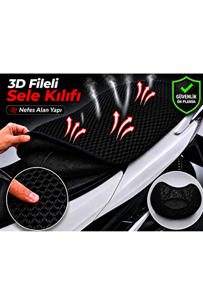 Vi Caro Husă pentru șa motocicletei Asia Shark 150 Husă pentru șa cu plasă 3D...