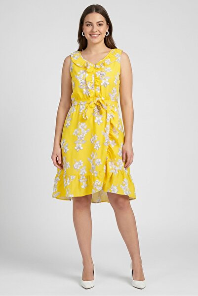 Willow & Whistle Women Floral Print Midi Dress, Multicolor