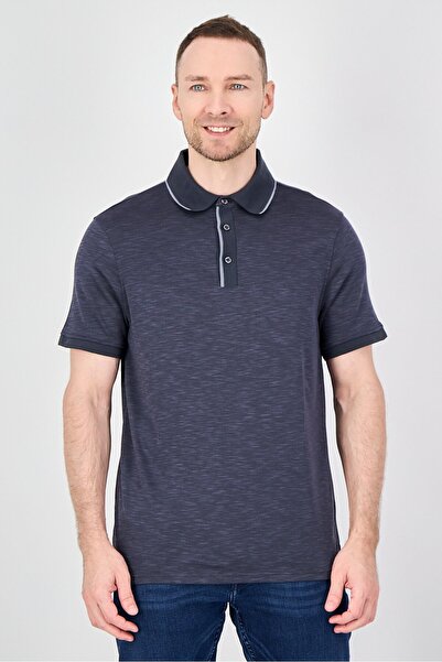 Geoffrey Beene Men Regular Fit Heather Short Sleeve Polo Shirt, Heather Black