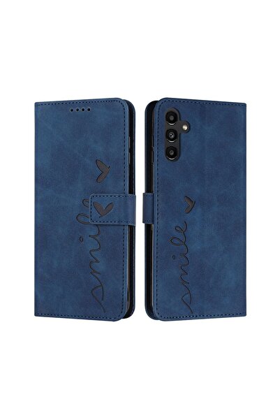 sscase Skin Feel Heart Pattern Leather θήκη Πορτοφόλι Blue (Samsung Galaxy A3...