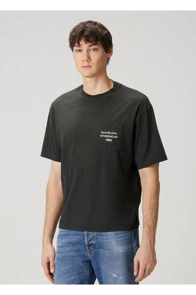 Acne Studios Siyah Organik Pamuk T-shirt