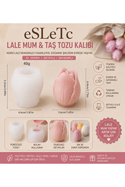 eSLeTc Lale Silikon Mum Kalıbı