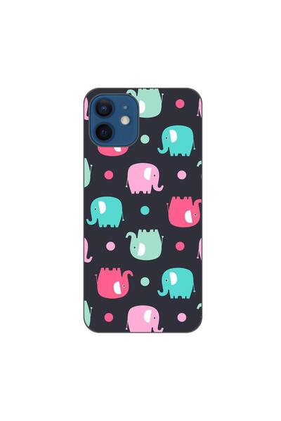 OEM Husa compatibila cu Apple iPhone 12 Silicon Gel Tpu Model Pattern Elefant