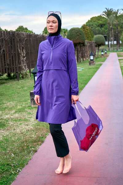 Marina Swimwear Transparent Beach Bag - Purple |   C2403