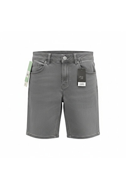 LIVERGY Men's Grey Casual Fit Denim Shorts