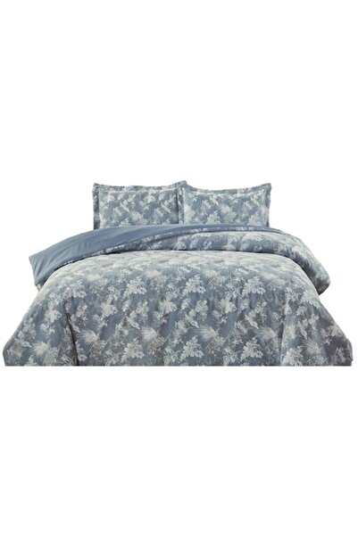 OEM Elegant Jacquard Microfiber Bedding Set, Double Bed, 3 Pieces, Navy Floral
