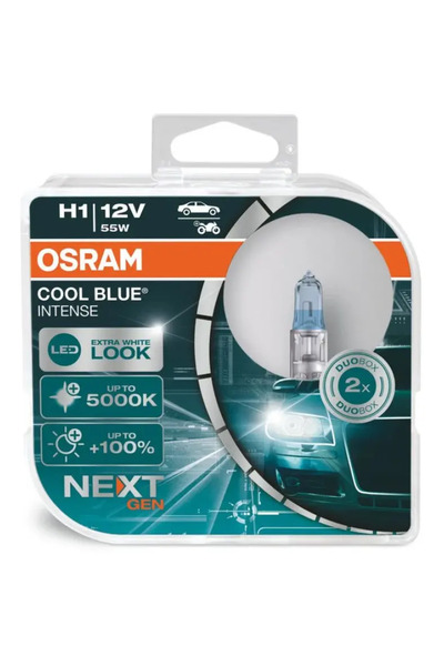 Osram Bec halogen H1, 12V 55W Cool Blue Hyper Cutie-Box: x2 bucăți