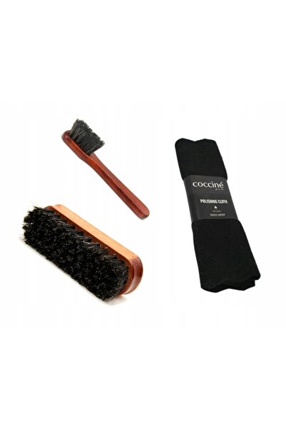 Coccine Set 2 perii + carpa lustruire pantofi, Coccine, Poliester/Lemn/Par , ...