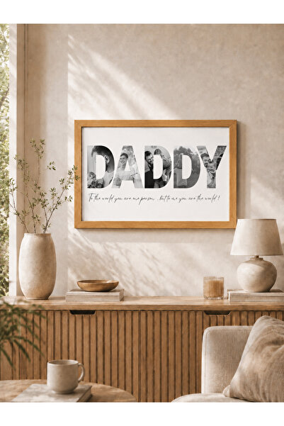 fuart.co Daddy Kişiye Özel 5 Fotoğraflı Babalar Günü Çerçeveli Tablo, Babalar...