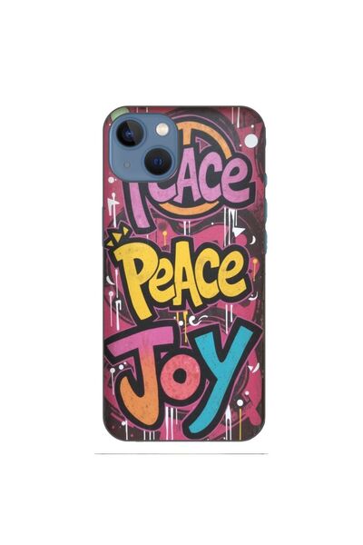 OEM Husa compatibila cu Apple iPhone 13 Silicon Gel Tpu Model Peace and Joy G...