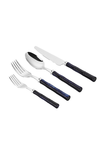 Lucky Art Foresta 16 Piece Stainless Steel Fork Spoon Knife Set Blue