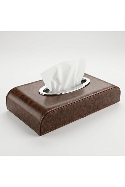 Auto Family FZE PU Leather Tissue Box Holder with Wood Grain Texture, Luxury ...