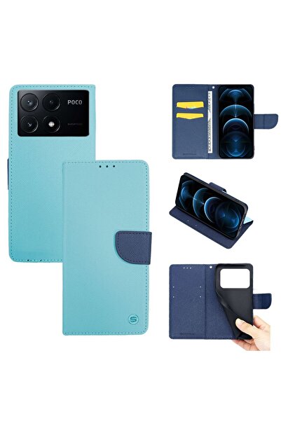 Sonique Θήκη Πορτοφόλι Trend Wallet Xiaomi Poco X6 Pro 5G Σιέλ / Σκούρο Μπλε