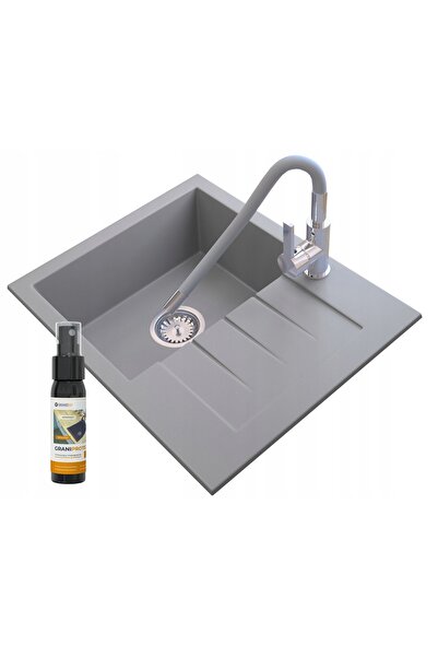 Granitan Chiuveta Granit Milano 1 Cuva cu Picurator + Robinet Flexibil + Sifon