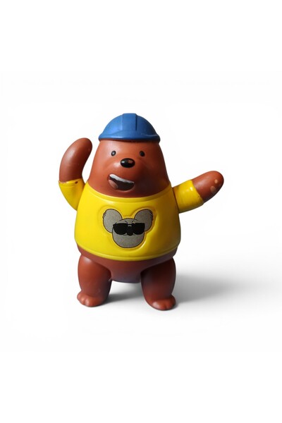 Hureggo Vintage Original Cartoon Network We Bare Bears Grizzly Bear Figure 8 cm