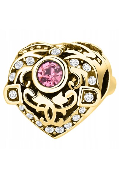 Larezo Charm, Model Inimă Din Aur Cu Zirconiu, Inimă, Inaltime 11mm, Culoare ...
