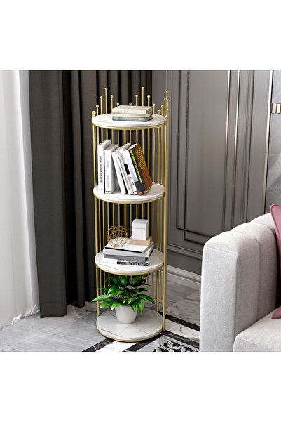 OEM Decorative Side Table with 4 Shelves, Modern Metal Design, 32x32x95 cm