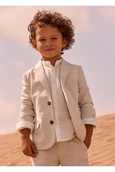 MAYORAL Boy's Linen Jacket Beige