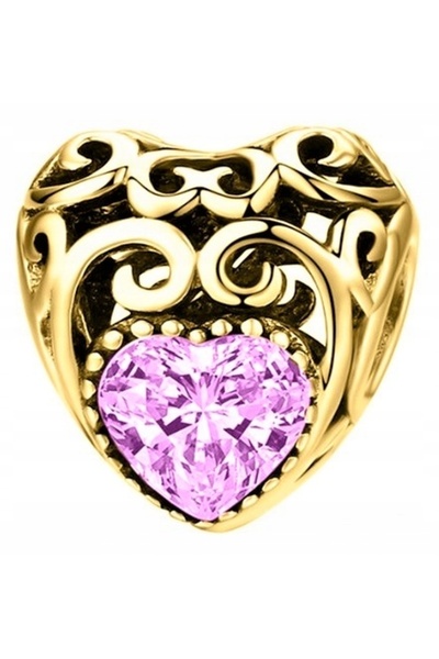 Larezo Charm Pendant for Modular Bracelets, 925 Silver Plated with 24K Yellow...