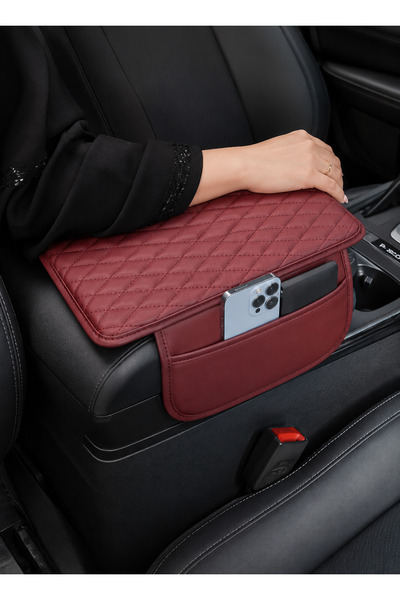 Lexaly Luxury Stitching Car Center Console Cushion Pad, Extra Arm Rest with S...