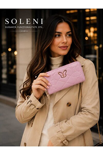 ANY SHOP MARKET SOLENI Elegant Wallet Made of PU Leather , Large Zipper Compa...