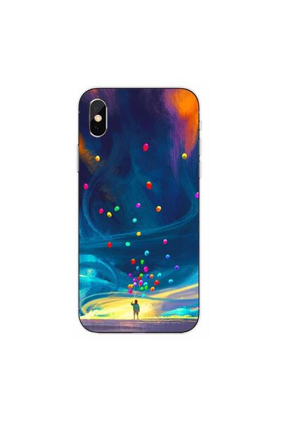 OEM Case compatible with Apple iPhone X Silicone Gel Tpu Universe Balloons Pa...