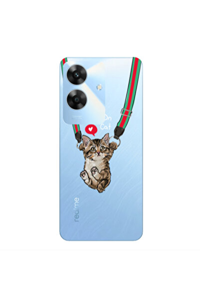 Other Realme Note 60 Swinging cat Transparent Silicone TPU Θήκη