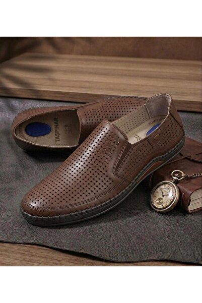 Taşpınar Ayakkabı 100% Genuine Leather Orthopedic Men's Summer Lightweight Co...