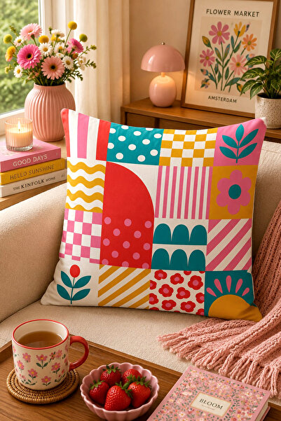 Bertille Home Pop Art Serisi Çift Tarafı Dijital Baskılı Kırlent Kılıfı