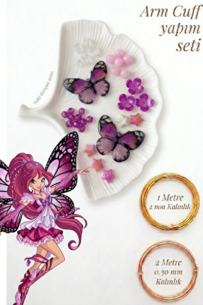 hobi dünyası evim ArmCuff Yapım Seti Flora Serisi İnci Detaylı Arm Cuff 30 Ad...