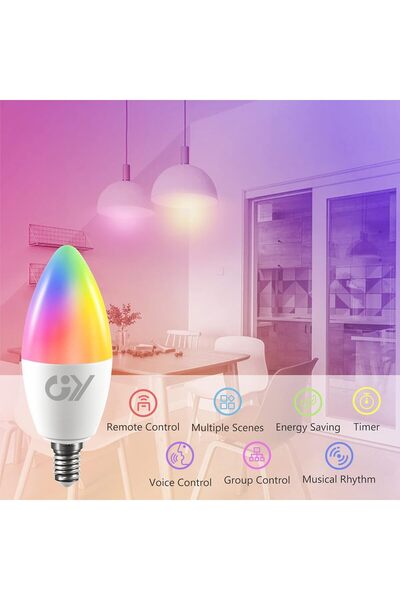 Other Becuri inteligente C37 E14 Alexa, 6W 600lm 2700K-6500K RGB, reglabile, ...