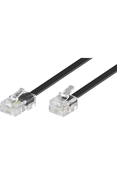 goobay Επίπεδο Καλώδιο Τηλεφώνου RJ11 6P4C 15μ Μαύρο (68579)