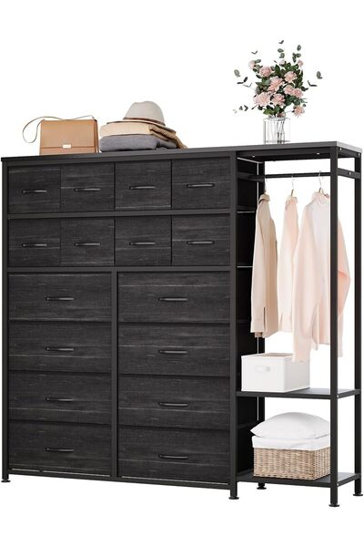 Garvee 16 - Drawer Storage Shelf - Iron Frame + MDF Fabric, Multi - Drawer Or...