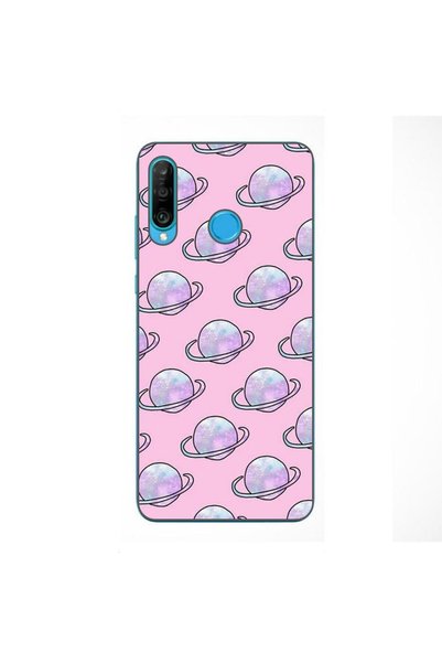 OEM Калъф, съвместим с Huawei P30 Lite, силиконов гел TPU модел  "Сатурнски м...