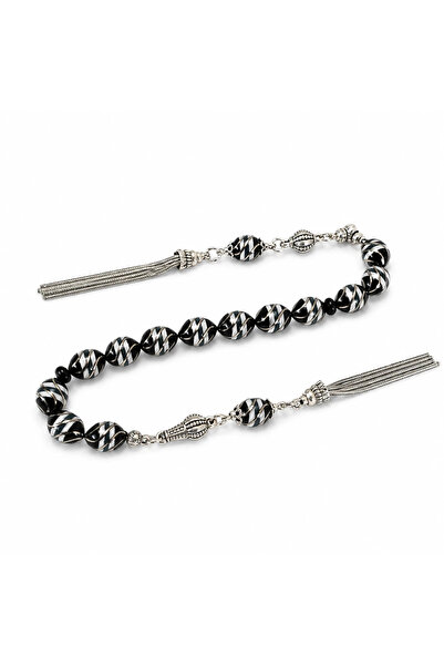 HÜNERTAŞ Dark Blue Galalith Alpaca Processing Zaza Rosary