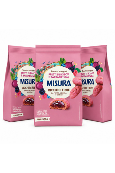 Misura Set de 3 x biscuiți integrali cu fructe de pădure și sfeclă roșie, 260...