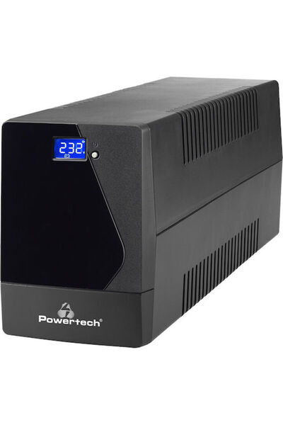 POWERTECH PT-1800LCD UPS Διαδρομικό 1800VA 1080W με 4 πρίζες AC τύπου Schuko