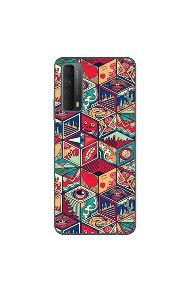 OEM Husa compatibila cu Huawei P Smart 2021 Silicon Gel Tpu Model Pop Art Geo...