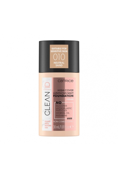 Catrice CLEAN ID HIGH COVER LUMINOUS MATT FOUNDATION 010 NEUTRAL SAND 30ML